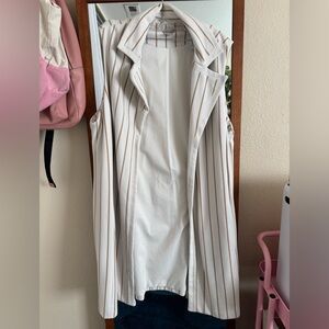 Chico's Cream and Tan Striped Vest